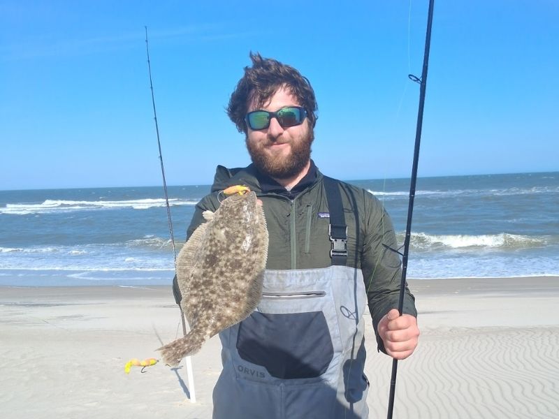 Flounder surf fishing