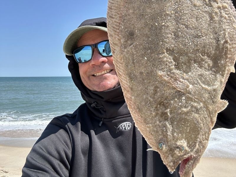 Flounder surf fishing