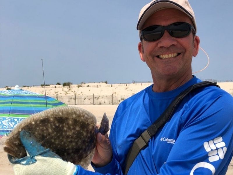 Flounder surf fishing
