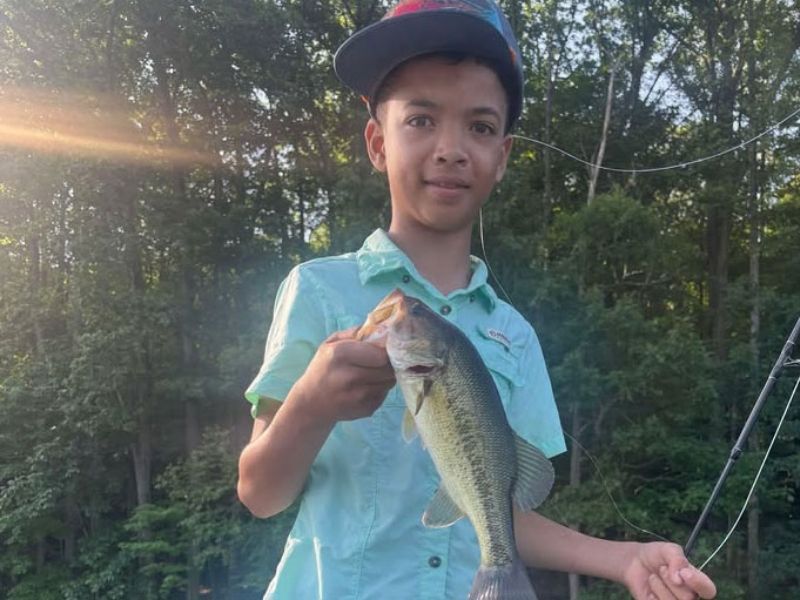 Fly fishing for largemouth bass