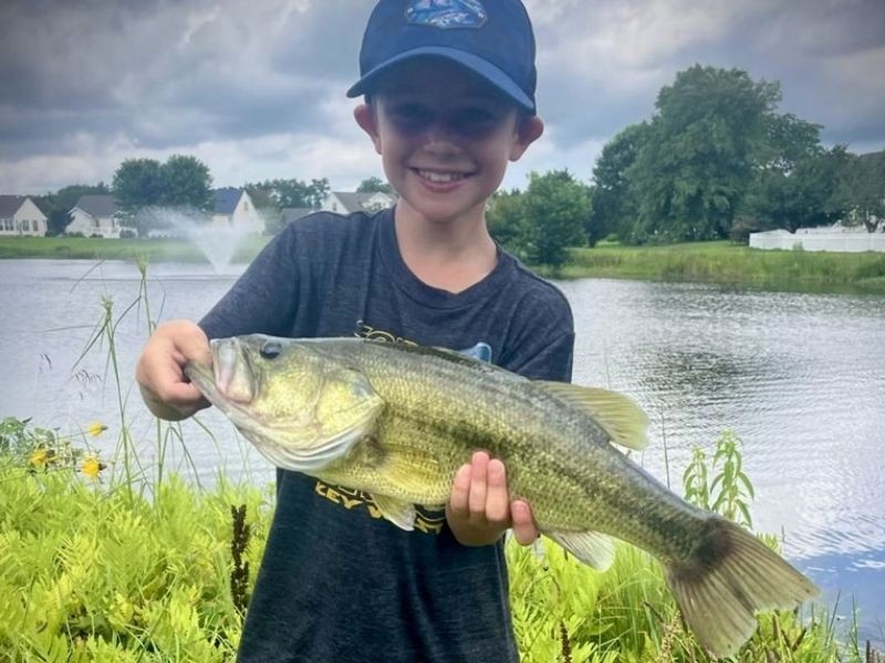 Largemouth bass fishing