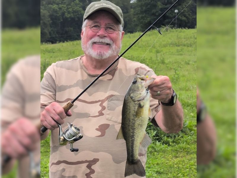 Largemouth bass summer fishing