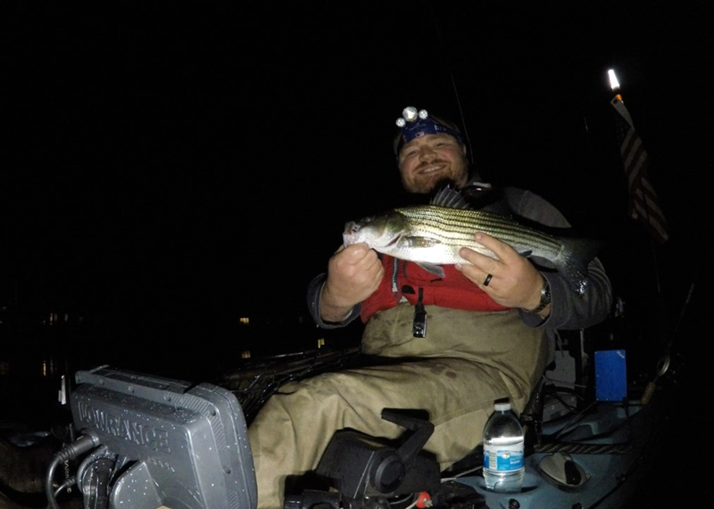 night kayak fishing