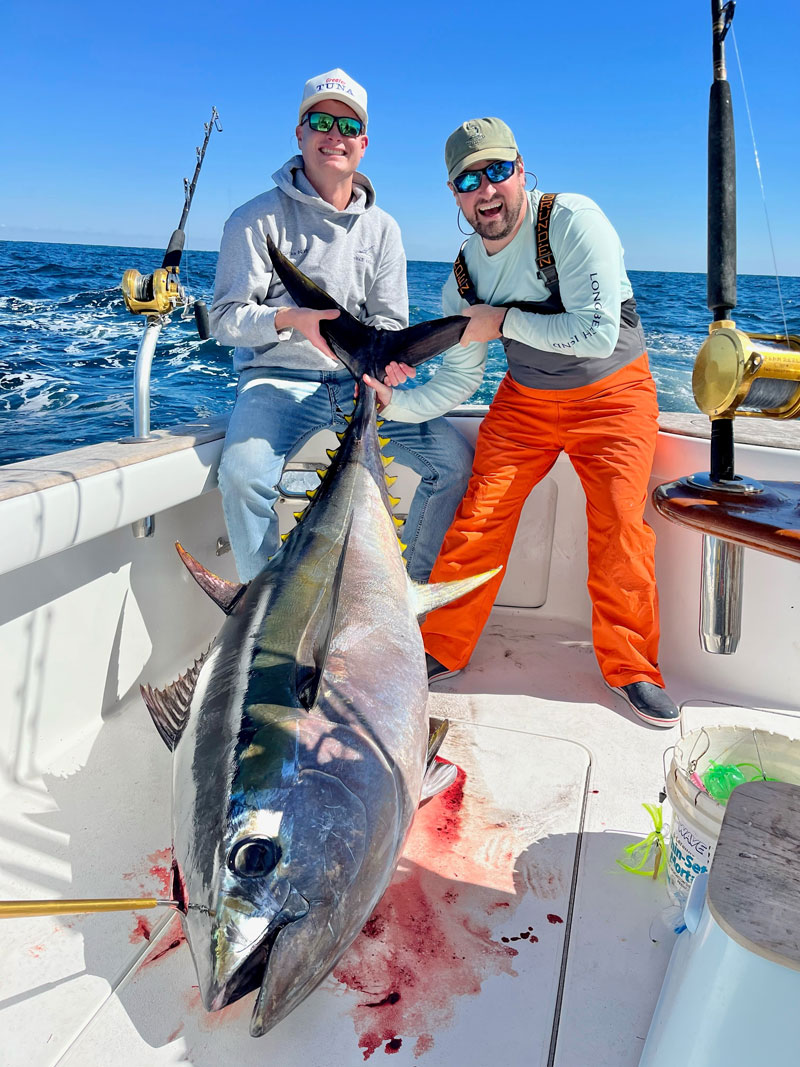 anglers with a bigeye tuna