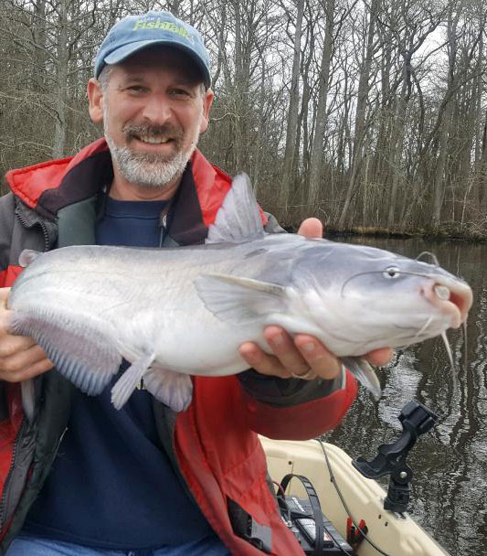 winter fishing for blue catfish