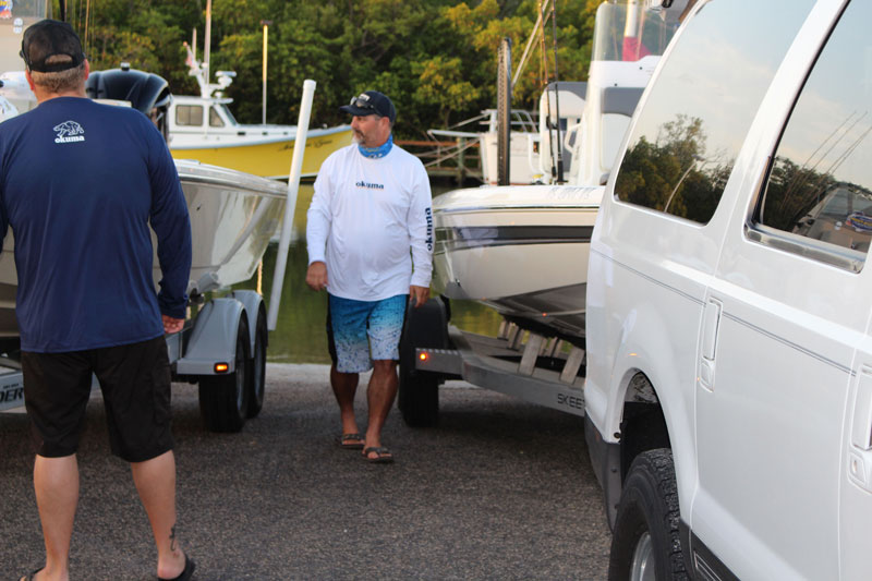 fishing boats at the ramp before launching