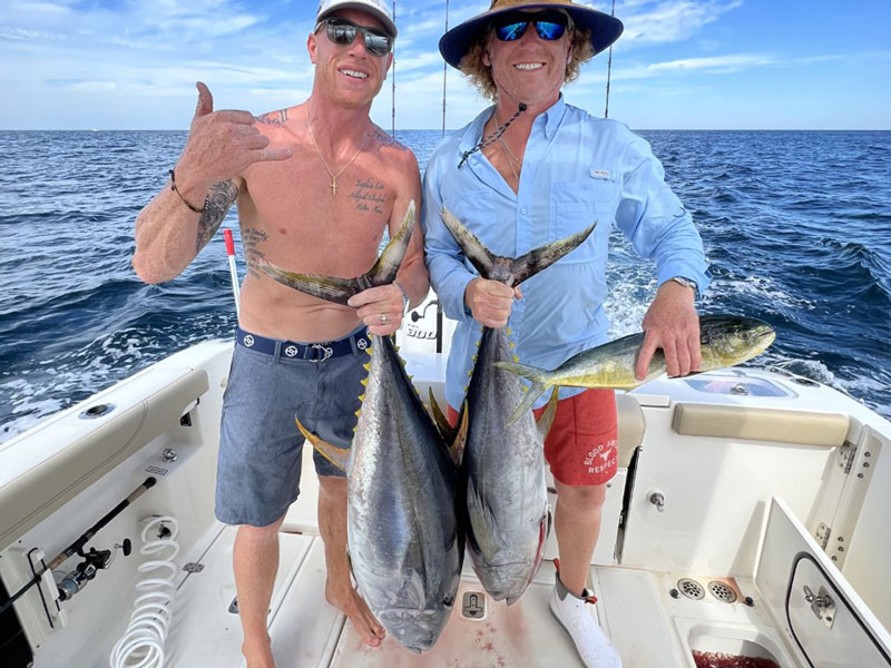 boat with yellowfin tuna