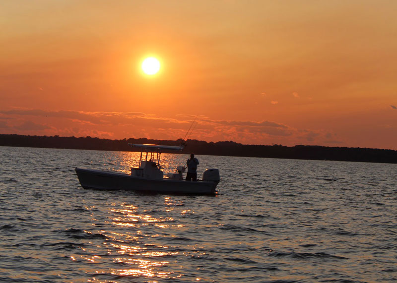 fishing on a boat in the chesapeake bay