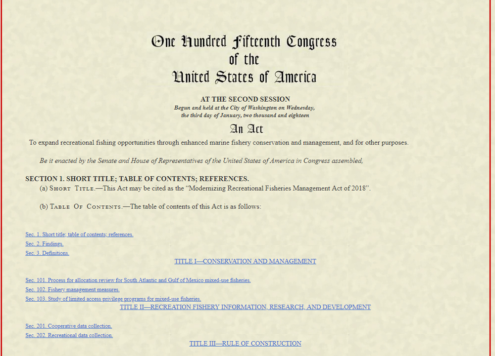 modernizing recreational fisheries act