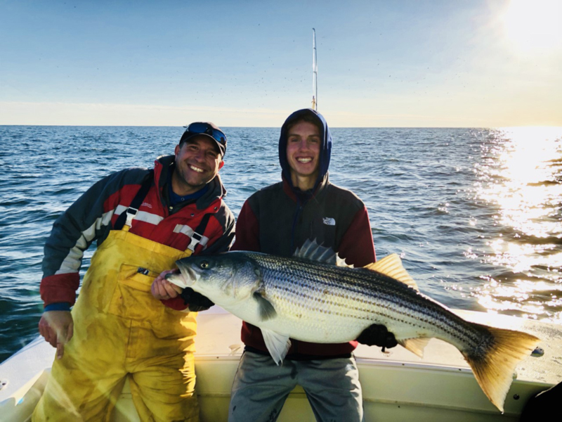 anglers with ocean run stripers