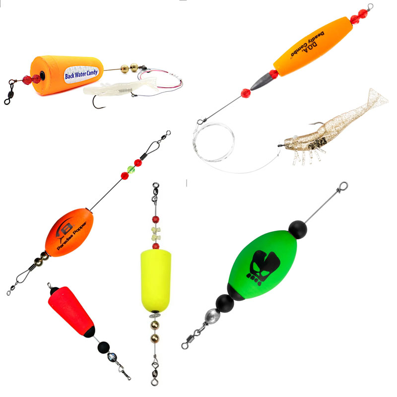 various popping corks for fishing