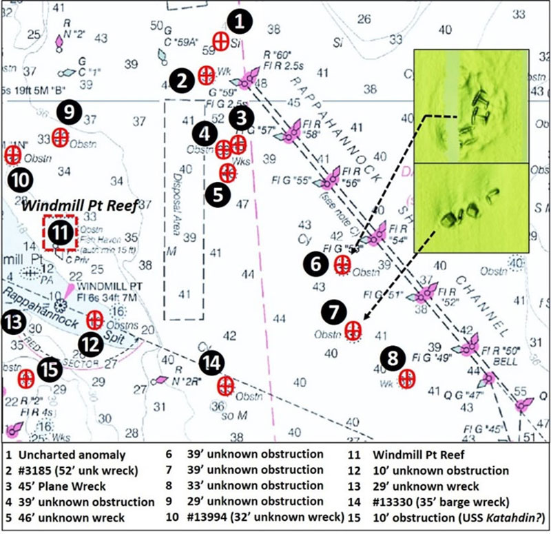 chart for fishing near rappahannock river