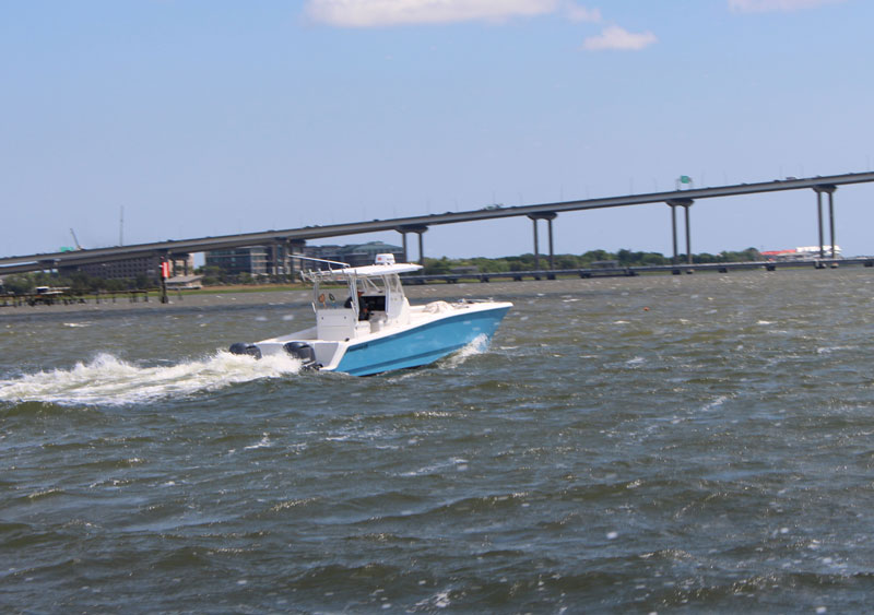 a boat in windy conditions