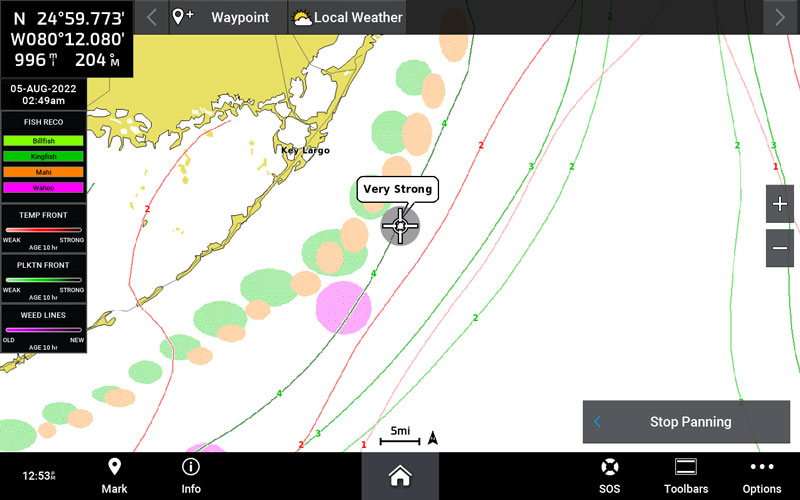siriusxm marine weather and fish mapping